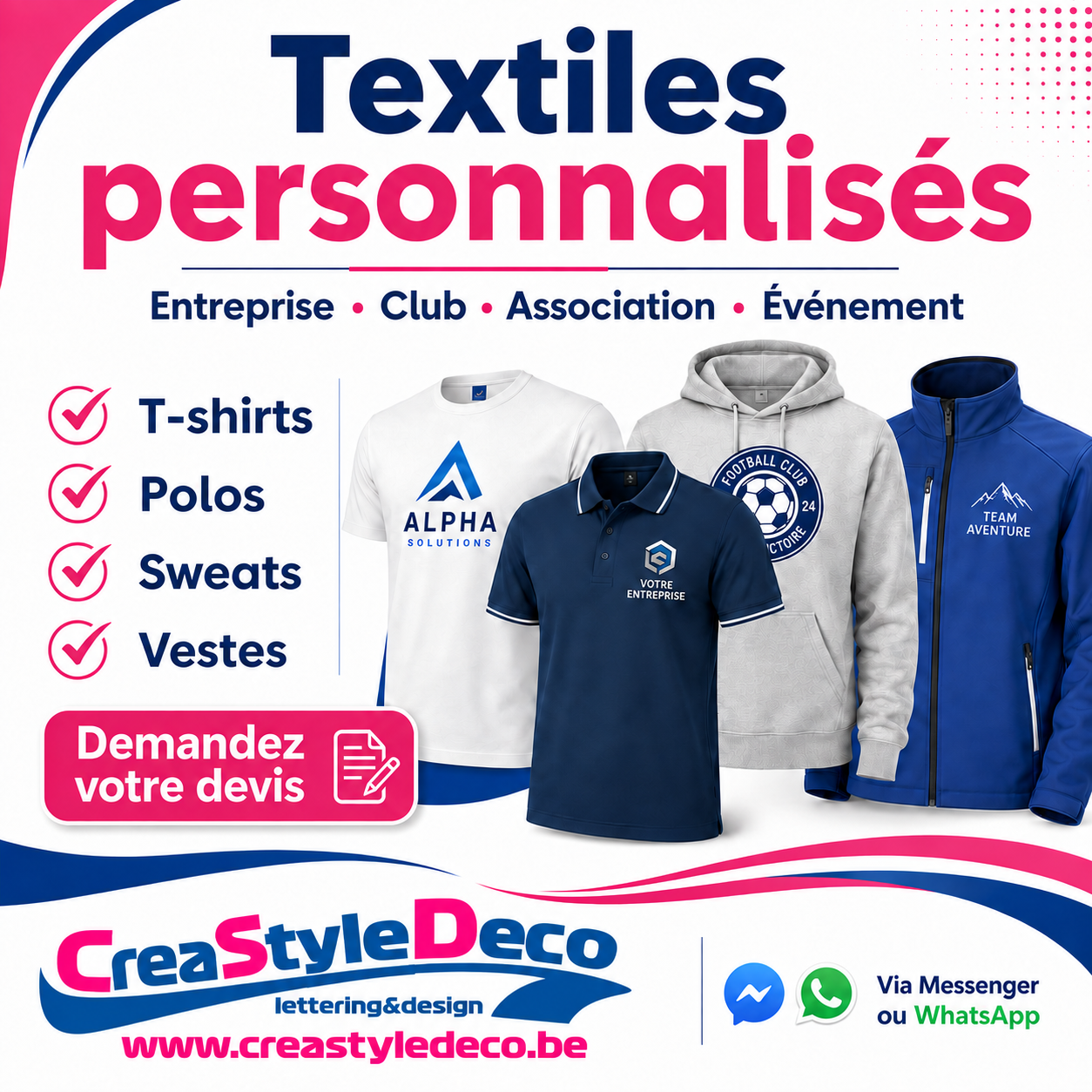 Exemples de textiles personnalisés Crea Style Deco